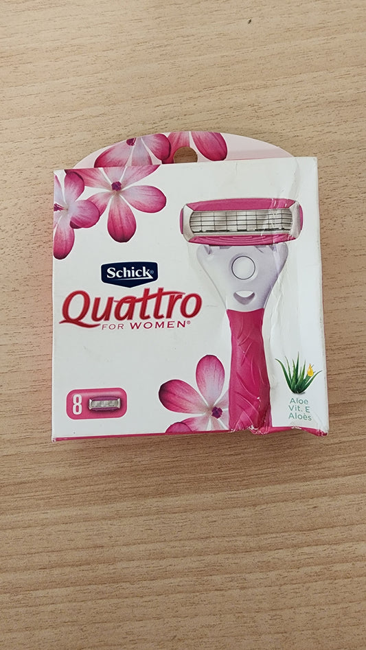 Schick Quattro for Women 4 Blade Razor Refills, Pack of 8