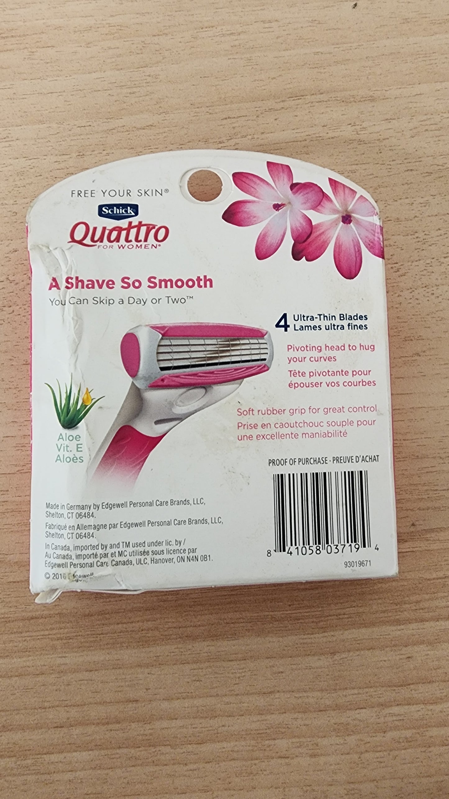 Schick Quattro for Women 4 Blade Razor Refills, Pack of 8