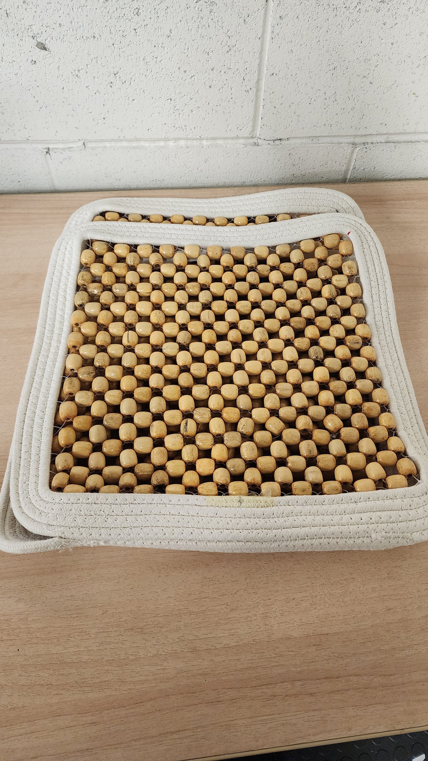 Natrual Wood Beaded Seat Cushion