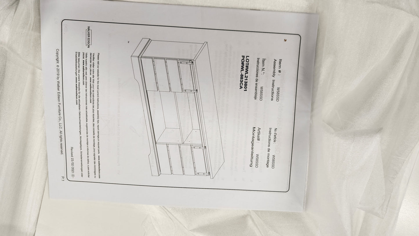 58" Farmhouse Sliding Door TV Stand