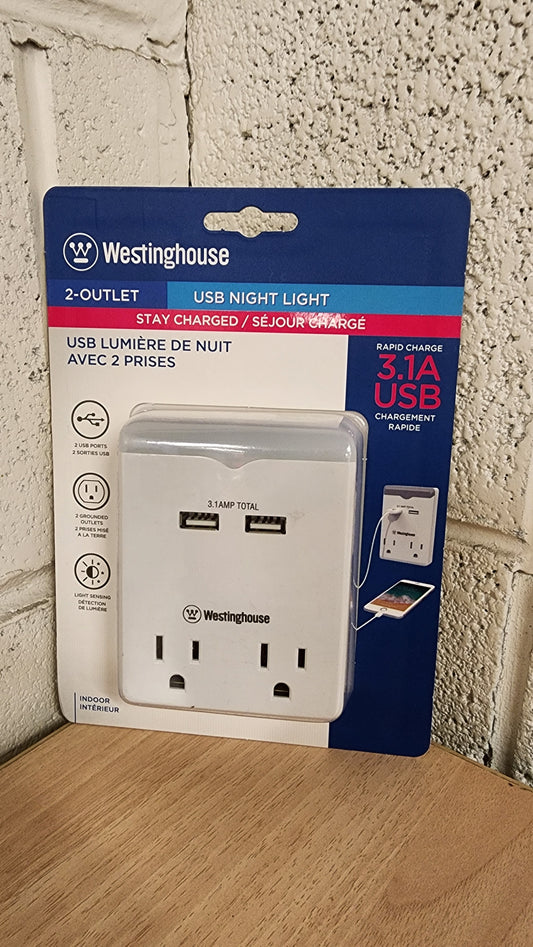 Westinghouse 2 Outlet Usb Nightlight