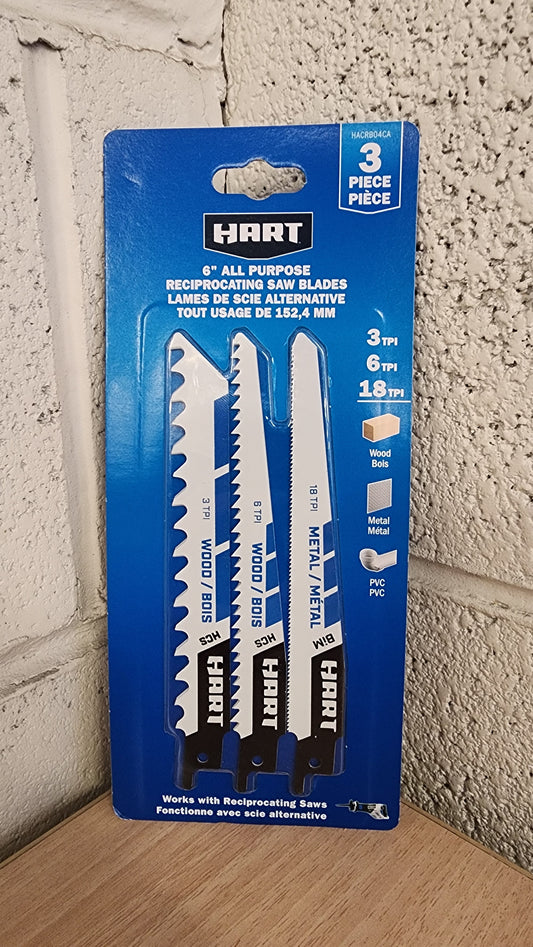 HART 3-PIECE RECIPROCATING SAW BLADE SET