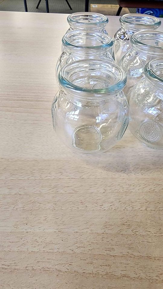 6 Small Glass Jars