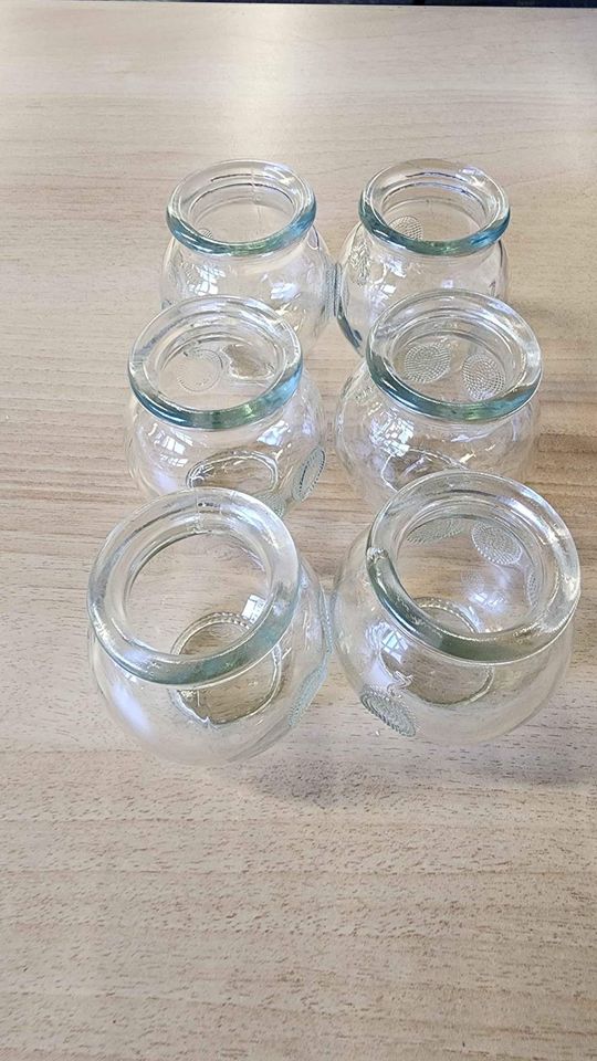 6 Small Glass Jars