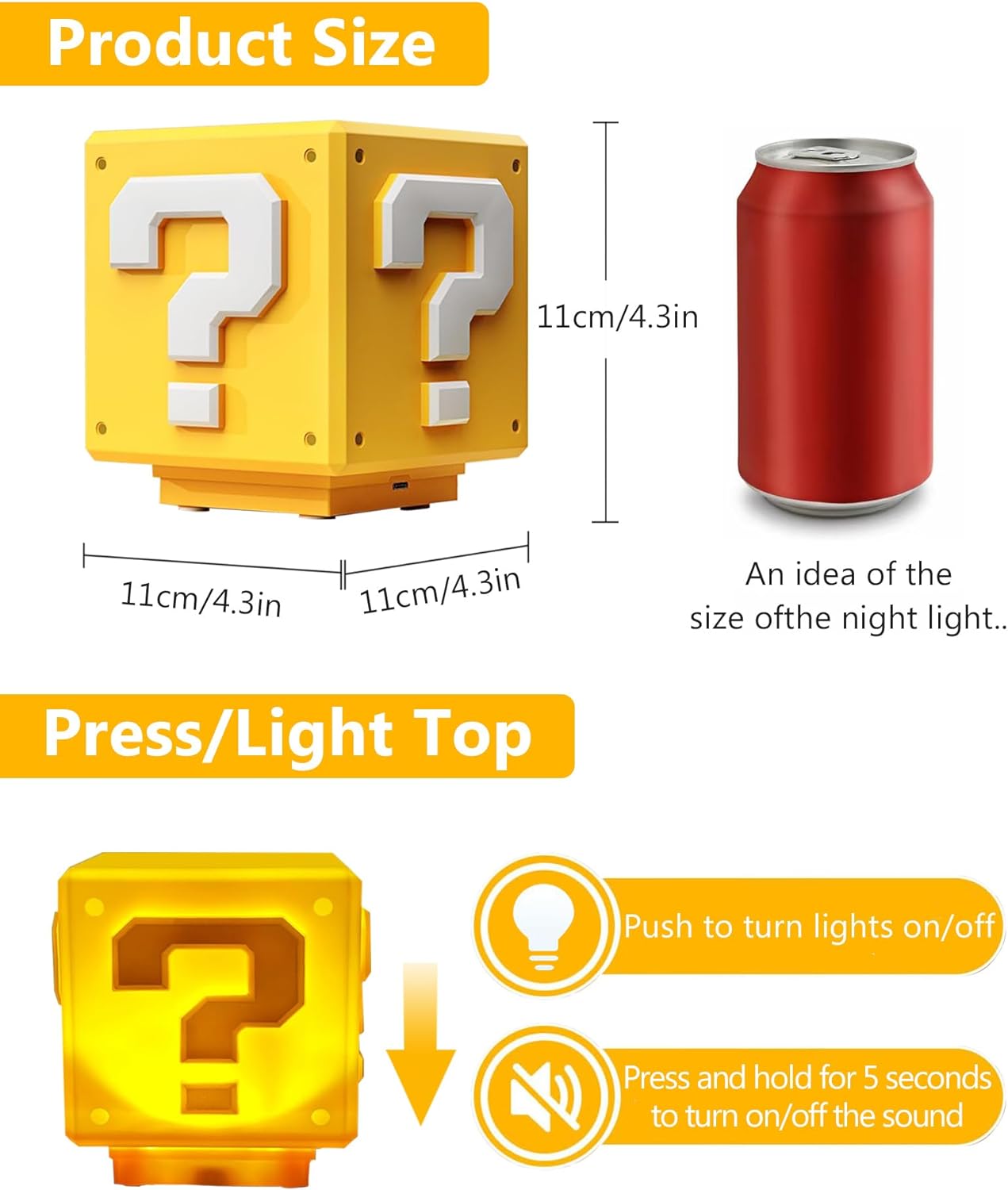 Super Bros-Mini Question Block Night Light